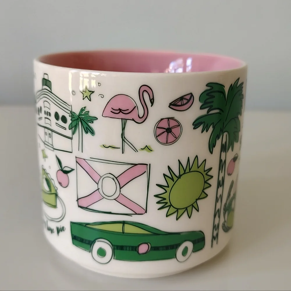 Starbucks Florida Been There Series Coffee Mug 14 Oz. Pink Green - Picture 4 of 9